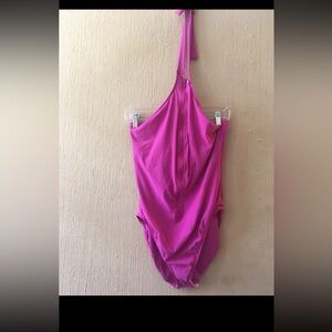 Newport News Swim Purple One Piece Zipper Suit Scuba Size 18 Style 01541
